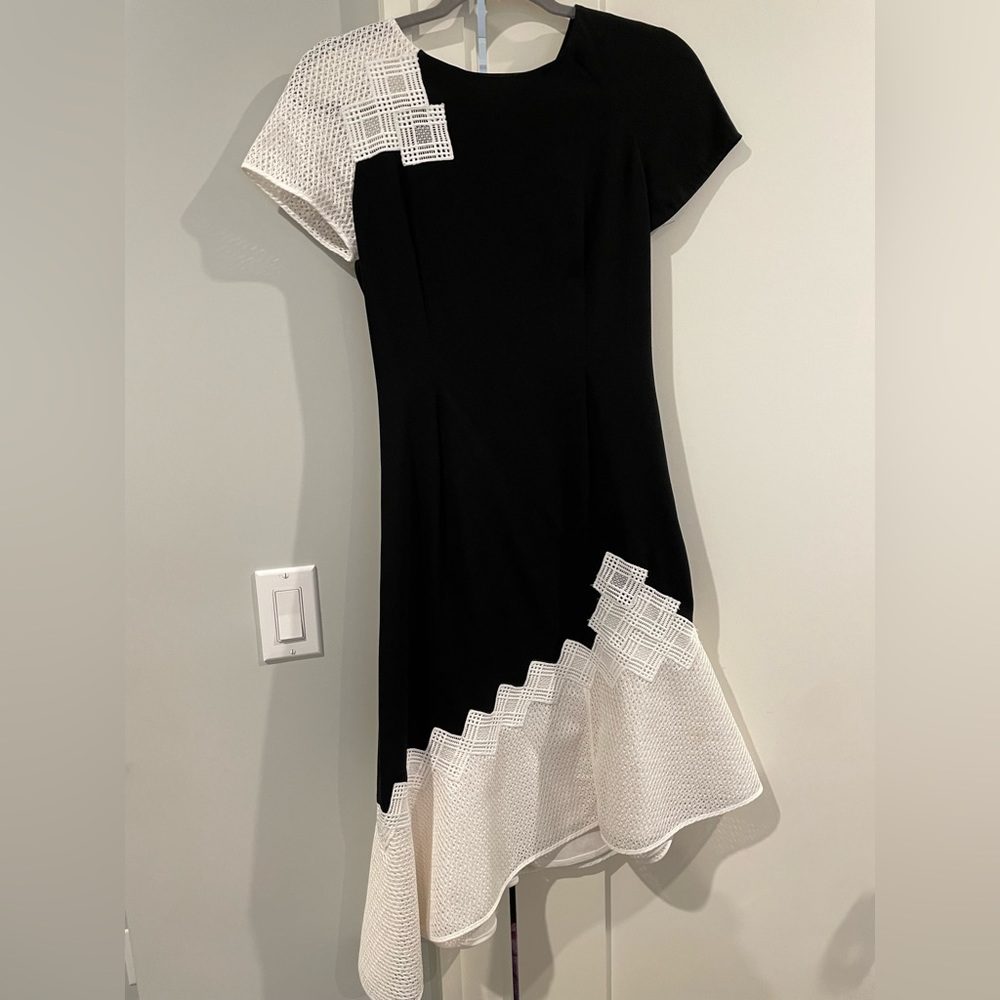 Jonathan simkhai black and white fitted dress size 4